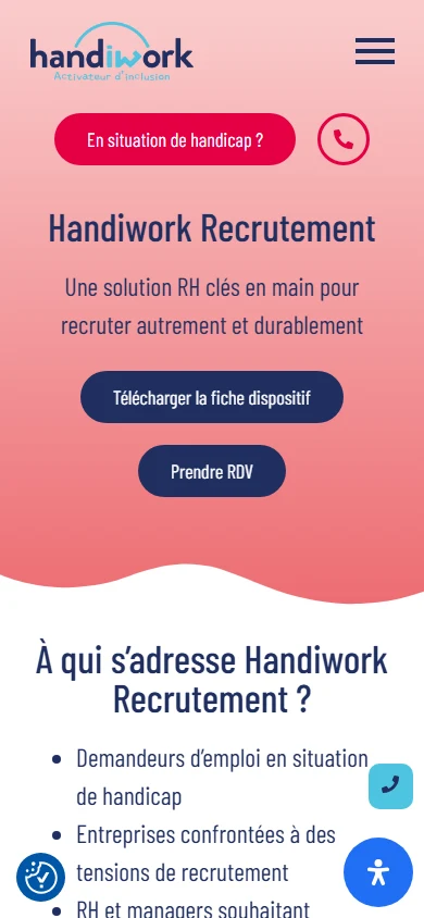 Présentation visuelle des programmes d'Handiwork